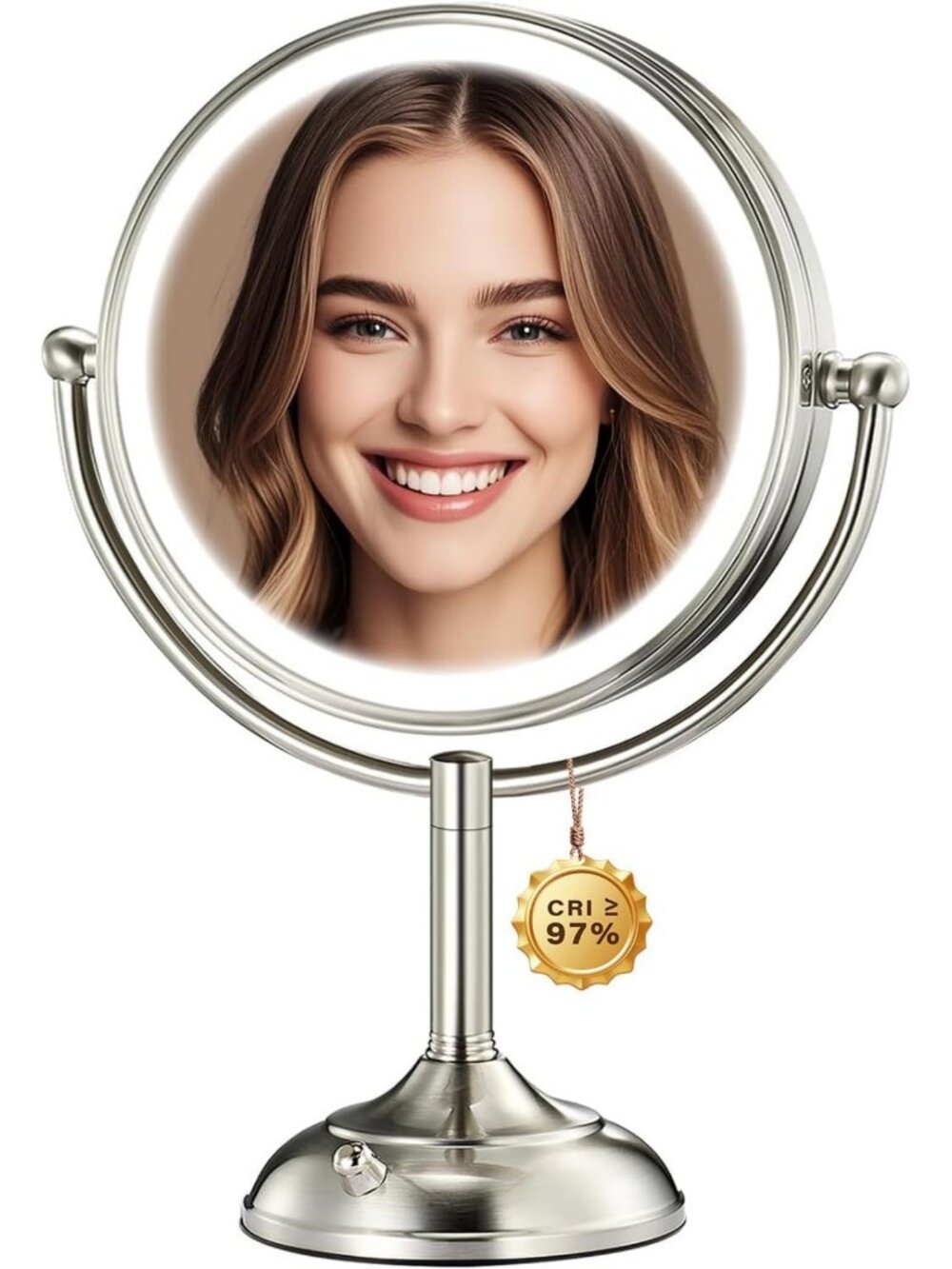 2026 Upgraded 20X lighted makeup mirror with magnification, 9" 1X10X Magnifying